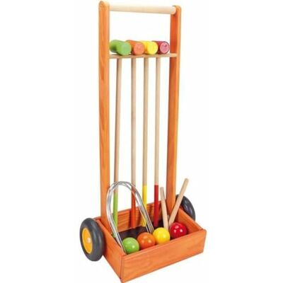 Jeujura 8602- Bordspellen Houten Croquet Game 4 spelers Houten Trolley Jeujura 8602- Bordspellen Houten Croquet Game 4 spelers Houten Trolley
