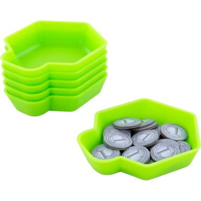 Feldherr SHELL Chipskommen – 6 kleurrijke chipsborden voor bordspelaccessoires, chips, meeples en andere kleine voorwerpen, kleur: groen Feldherr SHELL Chipskommen – 6 kleurrijke chipsborden voor bordspelaccessoires, chips, meeples en andere kleine voorwerpen, kleur: groen