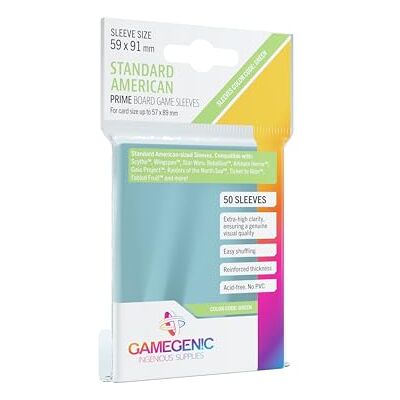 Asmodee Gamegenic 50 hoezen per verpakking Amerikaanse standaard 59 x 91 mm Groen Prime Board Game Sleeves Asmodee Gamegenic 50 hoezen per verpakking Amerikaanse standaard 59 x 91 mm Groen Prime Board Game Sleeves