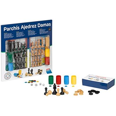 Falomir Patches schaakbord dames schaakbord met accessoires 33 cm tafelspel klassiek non-applicatie kleur 33 cm (27914) Falomir Patches schaakbord dames schaakbord met accessoires 33 cm tafelspel klassiek non-applicatie kleur 33 cm (27914)