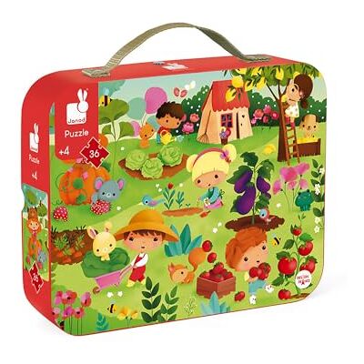 Janod , Puzzel voor kinderen, moestuin, 36-delig, educatief spel, fijne en concentratie, koffer met handvat, gemaakt in Frankrijk, FSC-gecertificeerd, plantaardige inkt, vanaf 4 jaar, J02648 Janod , Puzzel voor kinderen, moestuin, 36-delig, educatief spel, fijne en concentratie, koffer met handvat, gemaakt in Frankrijk, FSC-gecertificeerd, plantaardige inkt, vanaf 4 jaar, J02648