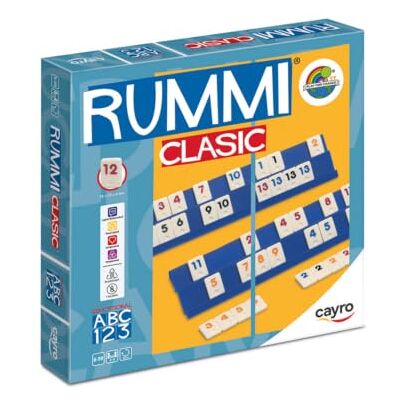 Cayro Rummi 8 jaar Klassiek model Bordspellen voor kinderen en volwassenen Grappig spel 106 stukjes 1 stoffen zak en 4 houders 2 tot 4 spelers Cayro Rummi 8 jaar Klassiek model Bordspellen voor kinderen en volwassenen Grappig spel 106 stukjes 1 stoffen zak en 4 houders 2 tot 4 spelers