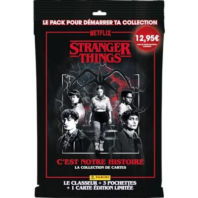 Panini Stranger Things Trading Cards starterspakket (1 map + 3 hoezen + 1 gelimiteerde oplage) Panini Stranger Things Trading Cards starterspakket (1 map + 3 hoezen + 1 gelimiteerde oplage)
