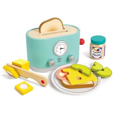 Hape Ding & Pop-up broodroosterset, timer en accessoires, realistisch spel, vanaf 24 maanden, fantasierijk plezier Hape Ding & Pop-up broodroosterset, timer en accessoires, realistisch spel, vanaf 24 maanden, fantasierijk plezier