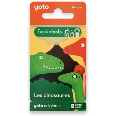 YOTO Set Les Explorobots – de dinosaurussen, 8 audioboeken voor kinderen in het Frans om te luisteren op verhalenverteller en verhalenbox voor kinderen, Player en Mini, eerste documentaires 5-14 YOTO Set Les Explorobots – de dinosaurussen, 8 audioboeken voor kinderen in het Frans om te luisteren op verhalenverteller en verhalenbox voor kinderen, Player en Mini, eerste documentaires 5-14