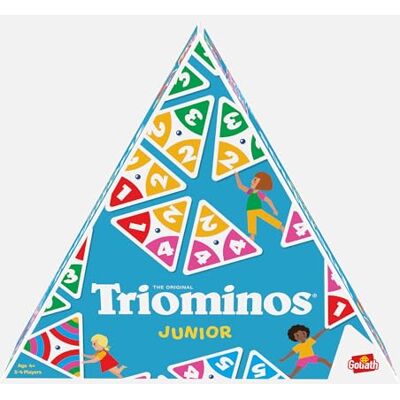 Triominos Goliath Junior – gezelschapsspel voor kinderen vanaf 5 jaar – innovatief dominospel aan 3 zijden – educatief en denkspel – leren kleuren, cijfers en berekeningen – 2 tot 4 spelers – 20 minuten Triominos Goliath Junior – gezelschapsspel voor kinderen vanaf 5 jaar – innovatief dominospel aan 3 zijden – educatief en denkspel – leren kleuren, cijfers en berekeningen – 2 tot 4 spelers – 20 minuten