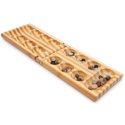 small foot Kalaha strategiespel in een hoogwaardige bamboe doos met 48 natuurstenen, vanaf 6 jaar, 2844, hout small foot Kalaha strategiespel in een hoogwaardige bamboe doos met 48 natuurstenen, vanaf 6 jaar, 2844, hout