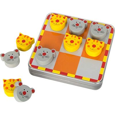 Small Foot tic tac teen cat and mouse, in metalen doos, met magnetische houten speelstukken, vanaf 5 jaar, 2404 Small Foot tic tac teen cat and mouse, in metalen doos, met magnetische houten speelstukken, vanaf 5 jaar, 2404