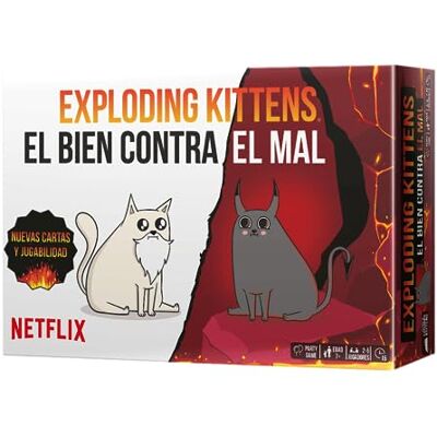 Asmodee Exploding Kittens Exploding Kittens Het goede tegen het kwaad Kaartspel voor kattenliefhebbers en explosies vanaf 7 jaar 2-6 spelers 15 minuten per partij Spaans Asmodee Exploding Kittens Exploding Kittens Het goede tegen het kwaad Kaartspel voor kattenliefhebbers en explosies vanaf 7 jaar 2-6 spelers 15 minuten per partij Spaans