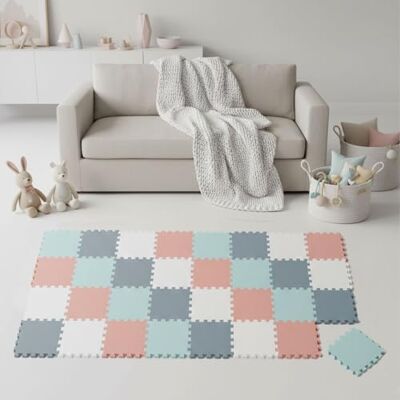 LittleTom 36-delige vloermat voor baby's vanaf de eerste maand, 30 x 30 cm, puzzelmat van schuim, opvouwbaar, motoriek babytapijt, kruiptapijt, schuimmat, babyspeelmat, kindertapijt, opvouwbaar LittleTom 36-delige vloermat voor baby's vanaf de eerste maand, 30 x 30 cm, puzzelmat van schuim, opvouwbaar, motoriek babytapijt, kruiptapijt, schuimmat, babyspeelmat, kindertapijt, opvouwbaar