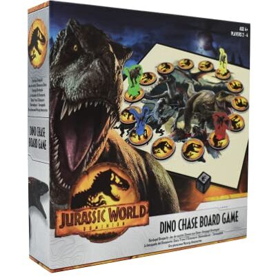 Cartamundi Jurassic World Dino Chase gezelschapsspel, spannend dinosaurusspel geschikt voor het gezin, voor 2-4 spelers, leuk cadeau voor kinderen vanaf 4 jaar Cartamundi Jurassic World Dino Chase gezelschapsspel, spannend dinosaurusspel geschikt voor het gezin, voor 2-4 spelers, leuk cadeau voor kinderen vanaf 4 jaar