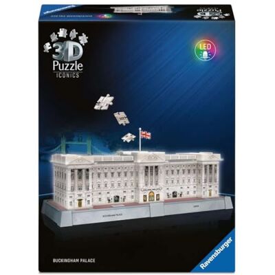 Ravensburger Iconics 3D-puzzel: 12008031 Buckingham Palace met verlichting het hoofdkwartier van de Britse koninklijke familie als gedetailleerd en verlicht model Ravensburger Iconics 3D-puzzel: 12008031 Buckingham Palace met verlichting het hoofdkwartier van de Britse koninklijke familie als gedetailleerd en verlicht model