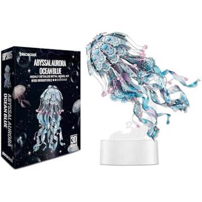 Piececool 3D-puzzel van metaal met kwallenlamp, modelbouwset voor volwassenen, metalen puzzel voor volwassenen met stroomaansluiting, 3D-puzzel voor 430 roestvrij staal, 61 stukjes (blauw, blauw) Piececool 3D-puzzel van metaal met kwallenlamp, modelbouwset voor volwassenen, metalen puzzel voor volwassenen met stroomaansluiting, 3D-puzzel voor 430 roestvrij staal, 61 stukjes (blauw, blauw)