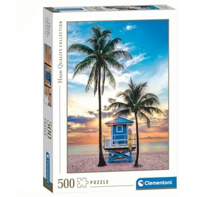 Clementoni Puzzel voor volwassenen, 500 stukjes, HQC Miami Beach, Florida gemaakt in Italië, 35568 Clementoni Puzzel voor volwassenen, 500 stukjes, HQC Miami Beach, Florida gemaakt in Italië, 35568