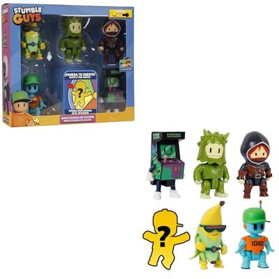Bizak Stumble Guys 64113006 actiefiguren, set van 6 officiële licentie van het sloopvideospel, fans voor volwassenen en jongens of meisjes vanaf 8 jaar Bizak Stumble Guys 64113006 actiefiguren, set van 6 officiële licentie van het sloopvideospel, fans voor volwassenen en jongens of meisjes vanaf 8 jaar