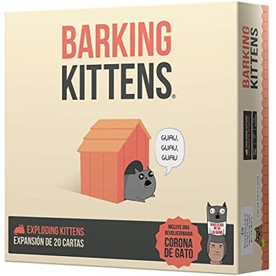 Asmodee Exploding Kittens Barking Kittens Uitbreiding Kaartspel voor katten- en explosieliefhebbers vanaf 7 jaar Van 2 tot 10 spelers 15 minuten per partij Spaans Asmodee Exploding Kittens Barking Kittens Uitbreiding Kaartspel voor katten- en explosieliefhebbers vanaf 7 jaar Van 2 tot 10 spelers 15 minuten per partij Spaans