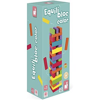 Janod Equilibloc Color Bouwstenen van hout, 60 stuks, behendigheidsspel, meerkleurig, vanaf 3 jaar Janod Equilibloc Color Bouwstenen van hout, 60 stuks, behendigheidsspel, meerkleurig, vanaf 3 jaar