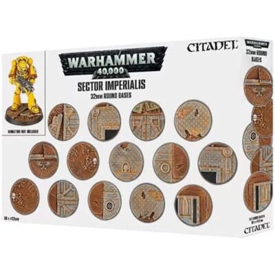 Games Workshop 40.000 Keizerlijke Sector: Zestig Ronde 32 mm Warhammer Actiefiguur Sector Imperialis Sixty Round Bases, 99120199039, Black Games Workshop 40.000 Keizerlijke Sector: Zestig Ronde 32 mm Warhammer Actiefiguur Sector Imperialis Sixty Round Bases, 99120199039, Black