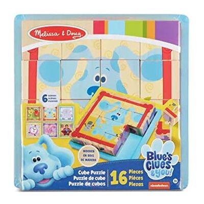Melissa & Doug Blues Clues & You Wooden Cube Puzzel 16-delig Melissa & Doug Blues Clues & You Wooden Cube Puzzel 16-delig