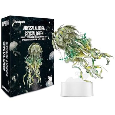 Piececool 3D-puzzel van metaal, kwallenlamp, modelbouwset voor volwassenen, metalen puzzel voor volwassenen, 3D-puzzel voor 430 roestvrij staal, 61 stuks (groen, groen) Piececool 3D-puzzel van metaal, kwallenlamp, modelbouwset voor volwassenen, metalen puzzel voor volwassenen, 3D-puzzel voor 430 roestvrij staal, 61 stuks (groen, groen)