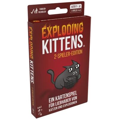 Asmodee Exploding Kittens 2-speler-editie, basisspel, partyspel, kaartspel, 2 spelers, vanaf 7 jaar, 10 minuten, Duits Asmodee Exploding Kittens 2-speler-editie, basisspel, partyspel, kaartspel, 2 spelers, vanaf 7 jaar, 10 minuten, Duits