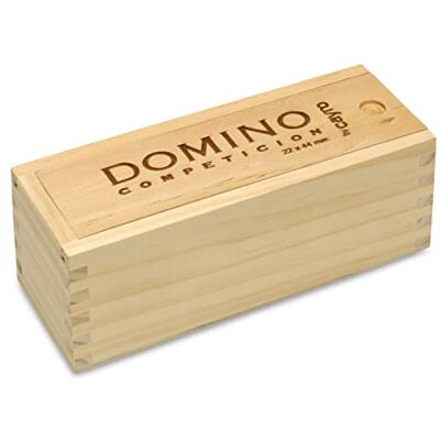 Cayro Dominos vanaf 6 jaar wedstrijdmodel met traditionele houten doos klassiek bordspel voor kinderen en volwassenen 2 tot 4 spelers Cayro Dominos vanaf 6 jaar wedstrijdmodel met traditionele houten doos klassiek bordspel voor kinderen en volwassenen 2 tot 4 spelers