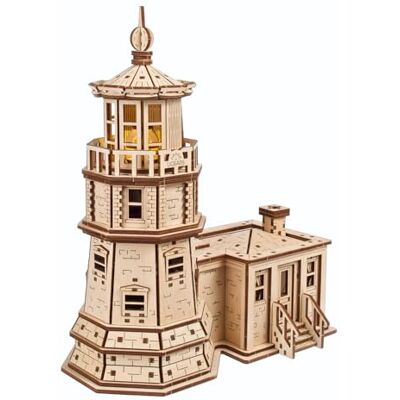 UGEARS Split Rock Lighthouse 3D-puzzel, miniatuurset van hout voor volwassenen om te bouwen met led-nachtlampje, 3D-puzzels van hout, handwerk voor volwassenen, cadeaus voor ingenieurs, 295 stukjes UGEARS Split Rock Lighthouse 3D-puzzel, miniatuurset van hout voor volwassenen om te bouwen met led-nachtlampje, 3D-puzzels van hout, handwerk voor volwassenen, cadeaus voor ingenieurs, 295 stukjes