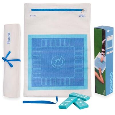 Fisura Draagbaar bordspel, rolbaar reisspel voor strand, vakantie en uitstapjes, origineel draagbaar spel met domino's, 40 x 9 cm Fisura Draagbaar bordspel, rolbaar reisspel voor strand, vakantie en uitstapjes, origineel draagbaar spel met domino's, 40 x 9 cm