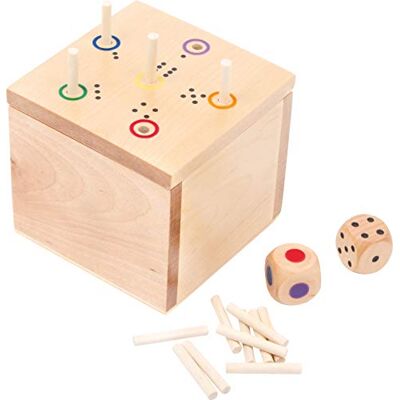 small foot dice game 6 out in the wooden box, board game with two dice, for children aged 5 and up, 6558 small foot dice game 6 out in the wooden box, board game with two dice, for children aged 5 and up, 6558