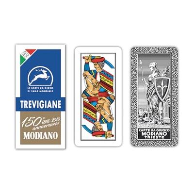 Modiano Regionales Trevigiane speelkaarten, verjaardag, 150 jaar, kleur etui, blauw, 300139 Modiano Regionales Trevigiane speelkaarten, verjaardag, 150 jaar, kleur etui, blauw, 300139