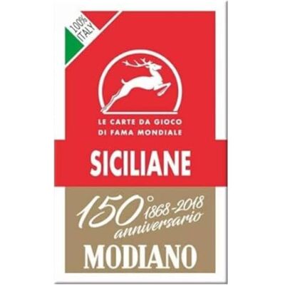Modiano Speelkaarten Siciliaanse Rood Verjaardag 150 Jaar Modiano Speelkaarten Siciliaanse Rood Verjaardag 150 Jaar