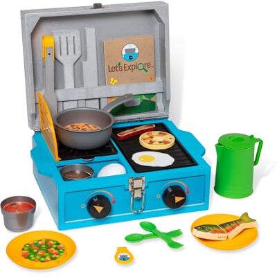 Melissa & Doug Let's Explore Kookplaat met accessoires, grappige fantasie, creatief speelgoed, campingspeelgoed voor kinderen, 3+, cadeau voor jongens of meisjes Melissa & Doug Let's Explore Kookplaat met accessoires, grappige fantasie, creatief speelgoed, campingspeelgoed voor kinderen, 3+, cadeau voor jongens of meisjes
