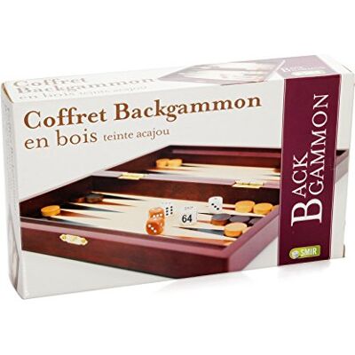Cartamundi Smir Backgammon-set van hout – mahonie – denk- en strategiespel – traditioneel spel – speelonderdelen en accessoires van hout Cartamundi Smir Backgammon-set van hout – mahonie – denk- en strategiespel – traditioneel spel – speelonderdelen en accessoires van hout