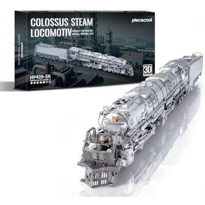 Piececool 3D-puzzel van metaal, stoomlocomotief SK, 3D-puzzel van metaal, stoomtrein, voertuigmodel voor roestvrij staal 340, modelbouwset voor volwassenen, 646 delen Piececool 3D-puzzel van metaal, stoomlocomotief SK, 3D-puzzel van metaal, stoomtrein, voertuigmodel voor roestvrij staal 340, modelbouwset voor volwassenen, 646 delen