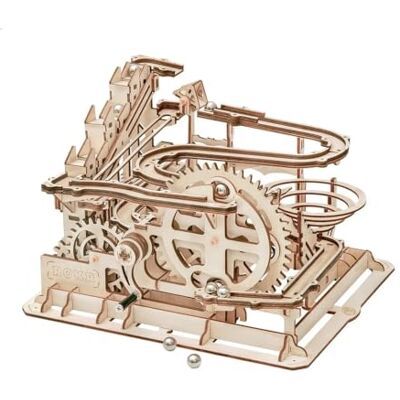 ROBOTIME Marble Roller Coaster Clockwork Mechanical 3D Puzzel Game Woodcraft Bouwset Volwassenen Craft Set Puzzel Present (Waterwiel Coaster) ROBOTIME Marble Roller Coaster Clockwork Mechanical 3D Puzzel Game Woodcraft Bouwset Volwassenen Craft Set Puzzel Present (Waterwiel Coaster)