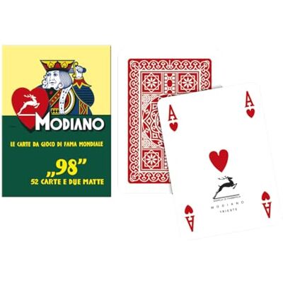 Modiano 300252 Poker 98 speelkaarten, rood Modiano 300252 Poker 98 speelkaarten, rood