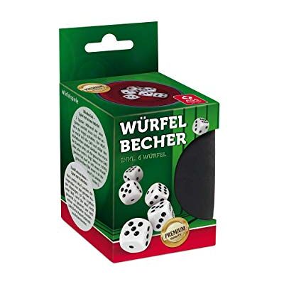 ASS Premium dobbelbeker + 6 dobbelstenen, Aufh.-FS, VE 6 ASS Premium dobbelbeker + 6 dobbelstenen, Aufh.-FS, VE 6