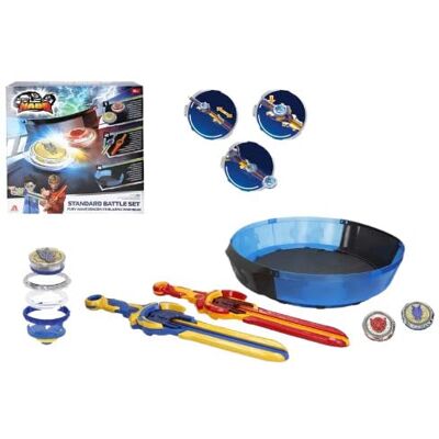 COLORBABY 48095 Infinity Nado Standard Battle Set, 2 Fury Wave Dragon vs Blazing War Bear, 2 werpzwaarden, zandstadion, lichten, tollen, batterijen inbegrepen gevechtsspel COLORBABY 48095 Infinity Nado Standard Battle Set, 2 Fury Wave Dragon vs Blazing War Bear, 2 werpzwaarden, zandstadion, lichten, tollen, batterijen inbegrepen gevechtsspel