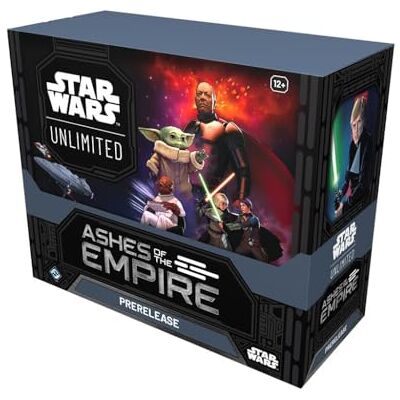 Asmodee Star Wars: Unlimited TCG Ashes of The Empire PRERELEASE Box 6 boosters + Hyperspace Luke Skywalker & Emperor Palpatine Cards, Leeftijd 12+, 2+ spelers, 20 minuten speeltijd Asmodee Star Wars: Unlimited TCG Ashes of The Empire PRERELEASE Box 6 boosters + Hyperspace Luke Skywalker & Emperor Palpatine Cards, Leeftijd 12+, 2+ spelers, 20 minuten speeltijd
