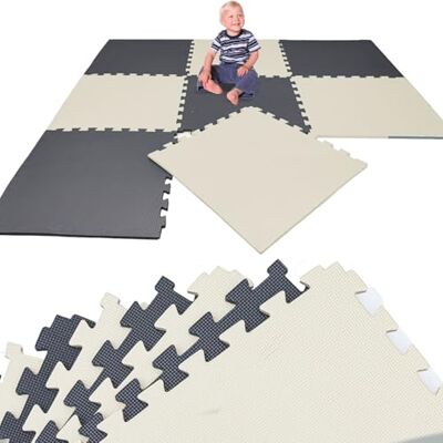 LittleTom 8-delige vloermat voor kinderen, 50 x 50 cm, tegels van EVA-schuim, zacht speeloppervlak voor peuters en jongeren, vierkant, antislip, bekleding voor de kinderkamer LittleTom 8-delige vloermat voor kinderen, 50 x 50 cm, tegels van EVA-schuim, zacht speeloppervlak voor peuters en jongeren, vierkant, antislip, bekleding voor de kinderkamer