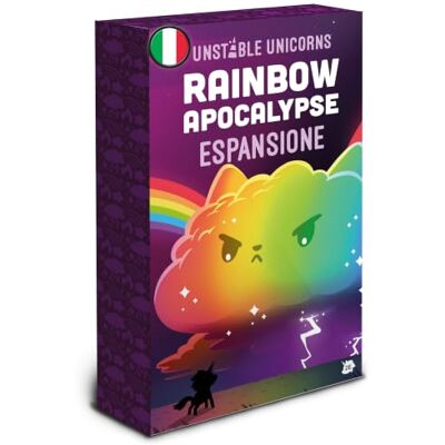 Asmodee , Unstable Unicorns: Rainbow Apocalyps, uitbreiding tafelspel, editie in het Italiaans Asmodee , Unstable Unicorns: Rainbow Apocalyps, uitbreiding tafelspel, editie in het Italiaans