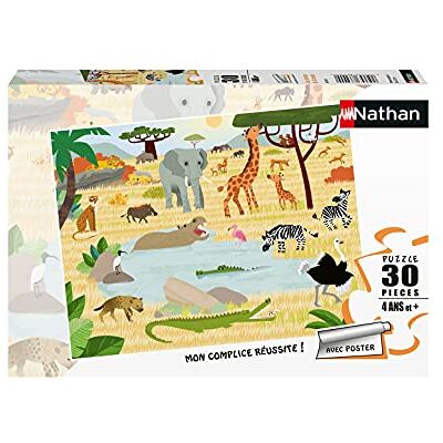 Nathan Kinderpuzzel 30 stukjes De dieren van de savanne Meisje of jongen vanaf 4 jaar Hoogwaardige puzzel dik en duurzaam karton Dieren 86383 Nathan Kinderpuzzel 30 stukjes De dieren van de savanne Meisje of jongen vanaf 4 jaar Hoogwaardige puzzel dik en duurzaam karton Dieren 86383