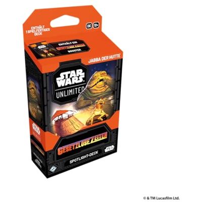 Asmodee FFG Star Wars : Unlimited Trading Card Game Horlo-loi Spotlight Deck Jabba le Chapeau, cartes exclusives, TCG pour enfants et adultes, âge 12+, 2 joueurs, 20 minutes, allemand Asmodee FFG Star Wars : Unlimited Trading Card Game Horlo-loi Spotlight Deck Jabba le Chapeau, cartes exclusives, TCG pour enfants et adultes, âge 12+, 2 joueurs, 20 minutes, allemand