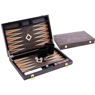 Engelhart 250544 Backgammon de Luxe 15 inch Ebbenhout verguld en gelakt Klassiek gezelschapsspel Elegant cadeau 50 x 39 x 2,5 cm (open) Houten spellen Engelhart 250544 Backgammon de Luxe 15 inch Ebbenhout verguld en gelakt Klassiek gezelschapsspel Elegant cadeau 50 x 39 x 2,5 cm (open) Houten spellen