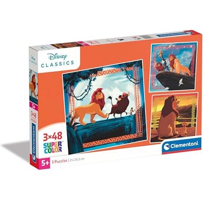 Clementoni Supercolor-Disney The Lion King-3, 48-delig, kinderen 5 jaar, leeuwenkoning, ontwikkelt observatievermogen, logica, handwerk, cartoon-puzzels, gemaakt in Italië, 2532, meerkleurig, 25323 Clementoni Supercolor-Disney The Lion King-3, 48-delig, kinderen 5 jaar, leeuwenkoning, ontwikkelt observatievermogen, logica, handwerk, cartoon-puzzels, gemaakt in Italië, 2532, meerkleurig, 25323
