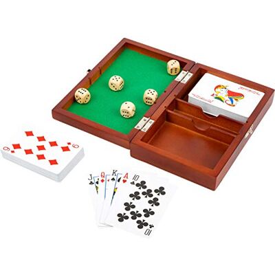 small foot game box cards and dice, game set with 2 card games and five dice, with storage box, 11363 small foot game box cards and dice, game set with 2 card games and five dice, with storage box, 11363