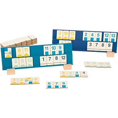 small foot Rummy wood number game, bordspel in moderne kleuren, vanaf 7 jaar, 11716 small foot Rummy wood number game, bordspel in moderne kleuren, vanaf 7 jaar, 11716