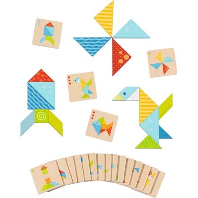 Goki 56316 Tangram World creatieve houten puzzel ter bevordering van kleuren, vormen en patronen in speelse vorm, 37 stuks, vanaf 3 jaar Goki 56316 Tangram World creatieve houten puzzel ter bevordering van kleuren, vormen en patronen in speelse vorm, 37 stuks, vanaf 3 jaar