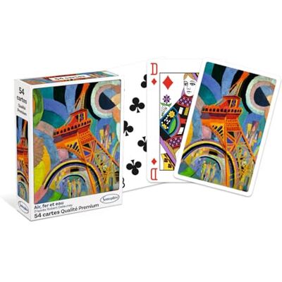 Sentosphère Set van 54 Robert Delaunay luchtkaarten, ijzer en water – brugformaat – standaard speelkaarten – gemaakt in Frankrijk – zachte en glijdende kaart – 1254 Sentosphère Set van 54 Robert Delaunay luchtkaarten, ijzer en water – brugformaat – standaard speelkaarten – gemaakt in Frankrijk – zachte en glijdende kaart – 1254