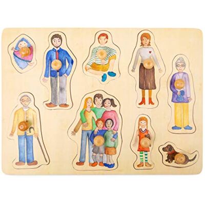 small foot houten puzzel met gedetailleerde patronen op het thema van familie, vanaf 12 maanden, 11501 small foot houten puzzel met gedetailleerde patronen op het thema van familie, vanaf 12 maanden, 11501